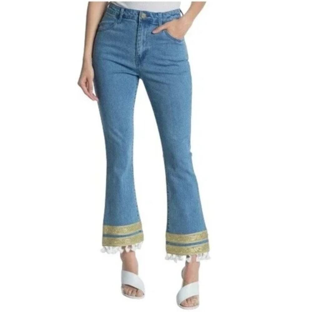 Show Me Your Mumu High Waist Tassel Flare Jeans Size 26